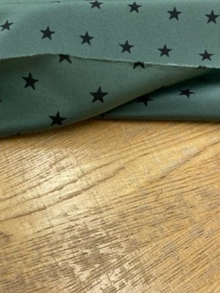 画像5: 生地:星柄ポリエステルデシン(グリーン×ブラック) (5)