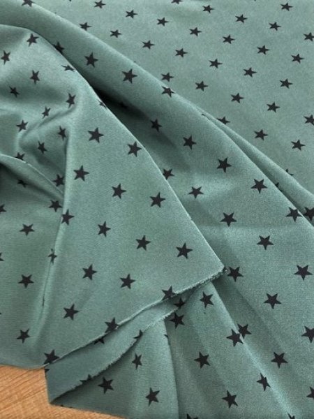 画像6: 生地:星柄ポリエステルデシン(グリーン×ブラック) (6)