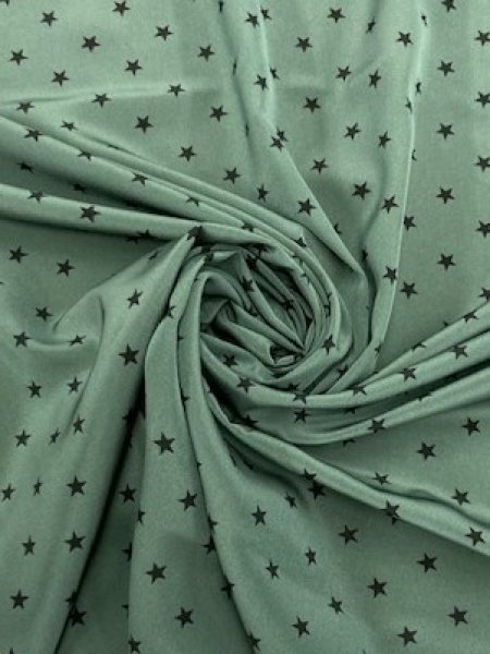 画像7: 生地:星柄ポリエステルデシン(グリーン×ブラック) (7)