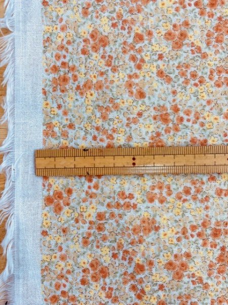 画像2: 生地:小花柄コットン(オレンジ) (2)