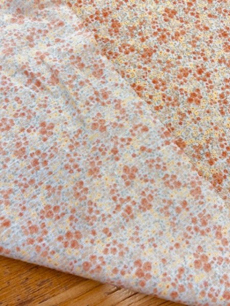 画像3: 生地:小花柄コットン(オレンジ) (3)