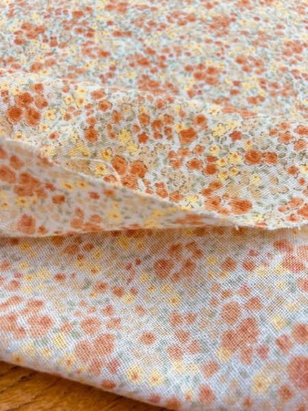 画像4: 生地:小花柄コットン(オレンジ) (4)