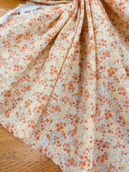 画像5: 生地:小花柄コットン(オレンジ) (5)