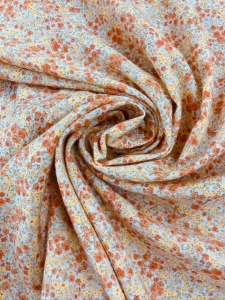画像6: 生地:小花柄コットン(オレンジ) (6)