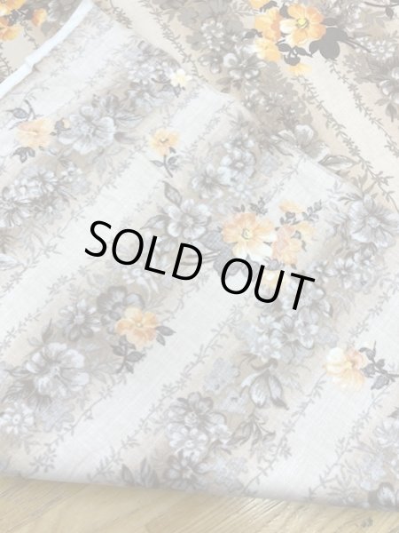 画像3: 生地：花柄ストライプコットン（ベージュ） (3)