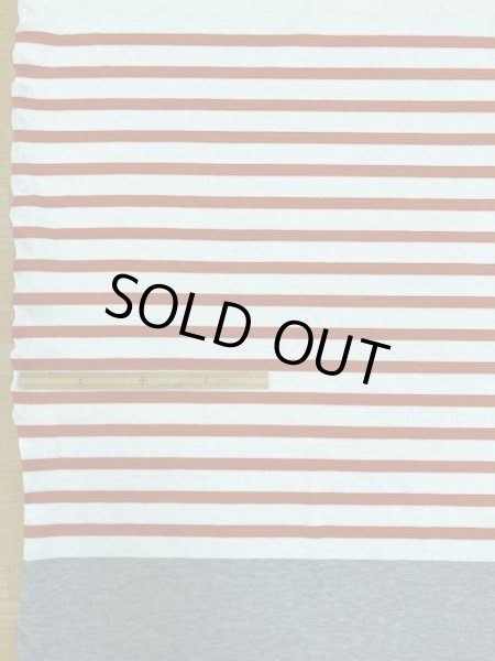 画像2: 生地:綿ボーダー75cmパネル(グレー/オレンジ) (2)