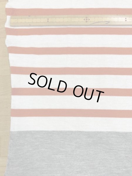 画像3: 生地:綿ボーダー75cmパネル(グレー/オレンジ) (3)