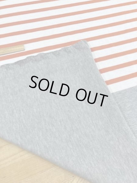 画像4: 生地:綿ボーダー75cmパネル(グレー/オレンジ) (4)