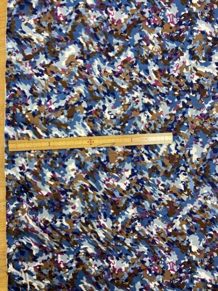 画像2: 生地:プリントポリエステル(ブルー系) (2)