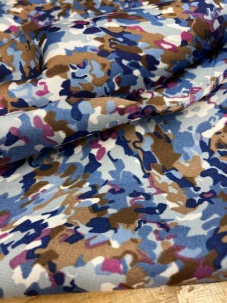 画像4: 生地:プリントポリエステル(ブルー系) (4)