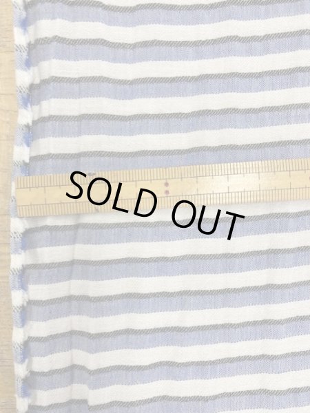 画像2: 生地:ボーダー織りコットン(青) (2)