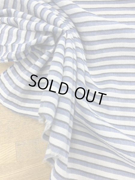 画像5: 生地:ボーダー織りコットン(青) (5)