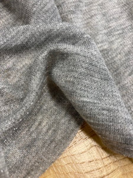 画像6: 生地:ラメ入り綿ニット(グレー) (6)