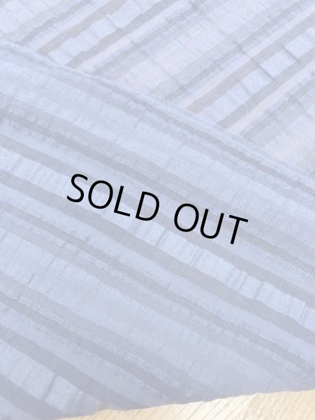 画像3: 生地:ボーダー織りコットン(紺) (3)