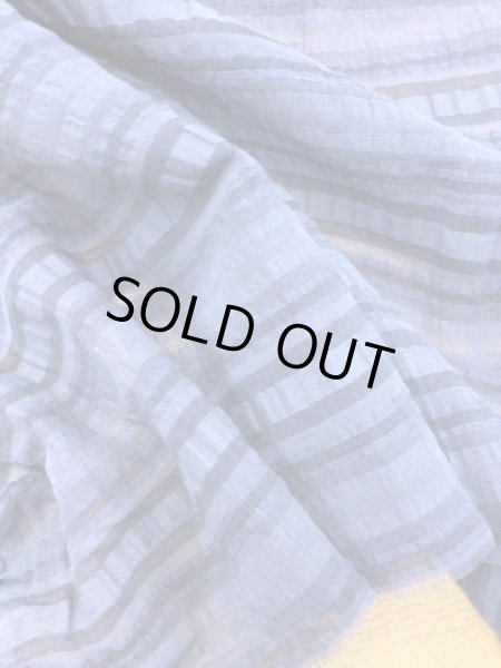 画像5: 生地:ボーダー織りコットン(紺) (5)