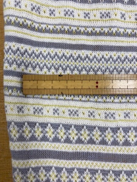 画像2: 生地:柄綿ジャガードニット(クリーム/グレー) (2)