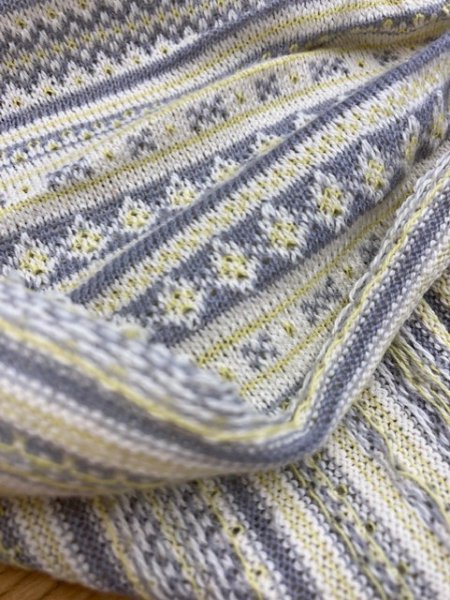 画像4: 生地:柄綿ジャガードニット(クリーム/グレー) (4)