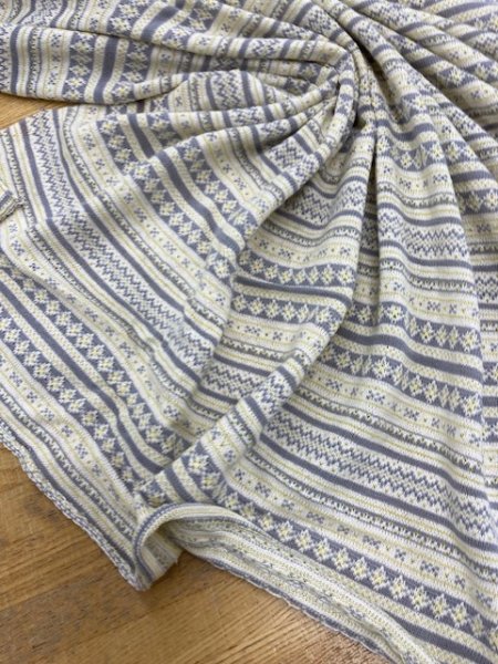 画像5: 生地:柄綿ジャガードニット(クリーム/グレー) (5)