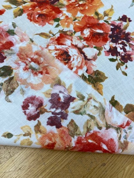 画像4: 生地:花柄コットンリネン(キナリ) (4)