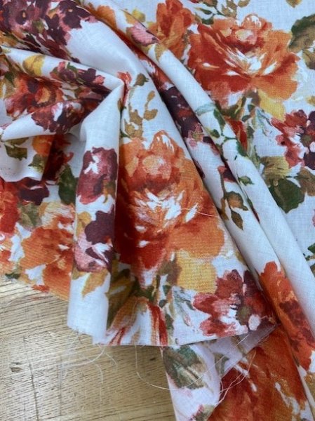 画像6: 生地:花柄コットンリネン(キナリ) (6)