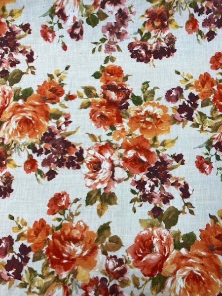 画像8: 生地:花柄コットンリネン(キナリ) (8)