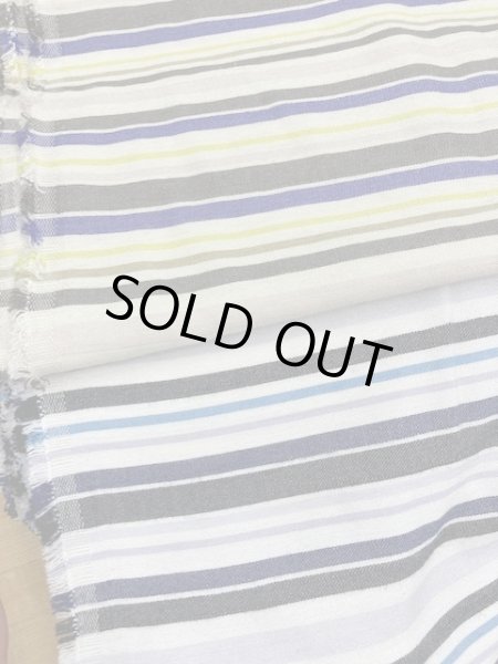 画像7: 生地:マルチボーダー織り(生成/イエロー系) (7)