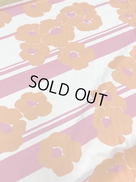 画像4: 生地:ボーダー大きい花柄綿(ピンク/オレンジ) (4)