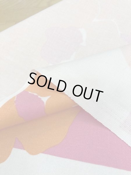 画像3: 生地:ボーダー大きい花柄綿(ピンク/オレンジ) (3)