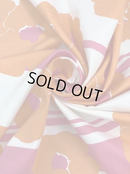 画像7: 生地:ボーダー大きい花柄綿(ピンク/オレンジ) (7)