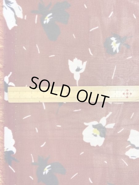 画像2: 生地：花柄シフォン（あずき） (2)