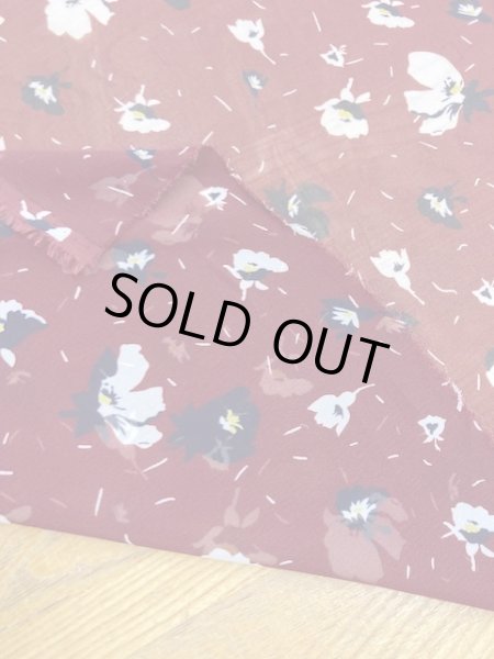 画像3: 生地：花柄シフォン（あずき） (3)