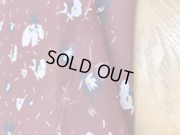 画像4: 生地：花柄シフォン（あずき） (4)