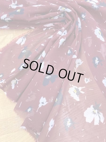 画像5: 生地：花柄シフォン（あずき） (5)