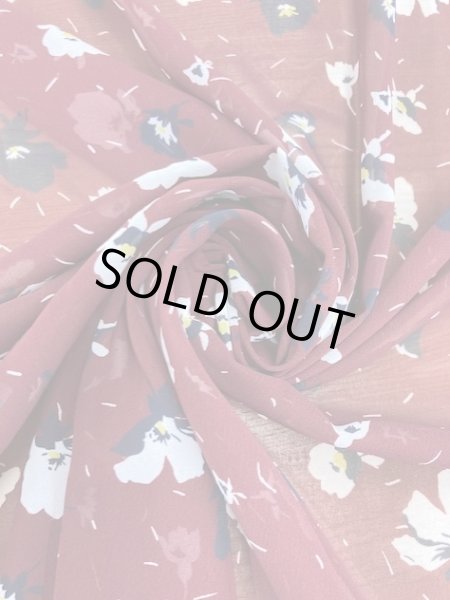 画像6: 生地：花柄シフォン（あずき） (6)