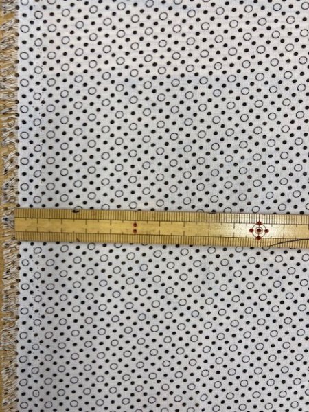 画像2: 生地：リング水玉柄シフォン（白／黒） (2)