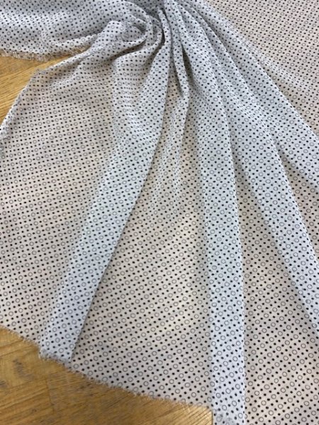 画像5: 生地：リング水玉柄シフォン（白／黒） (5)