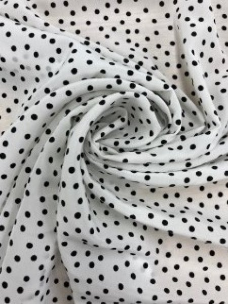画像6: 生地:ランダム水玉柄プリント(白/黒) (6)
