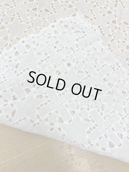 画像3: 生地:星柄綿レース生地(白) (3)
