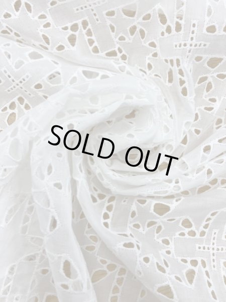 画像6: 生地:星柄綿レース生地(白) (6)