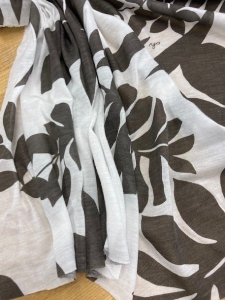 画像5: 生地:南国プリントニット(白/こげ茶) (5)