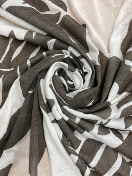 画像6: 生地:南国プリントニット(白/こげ茶) (6)