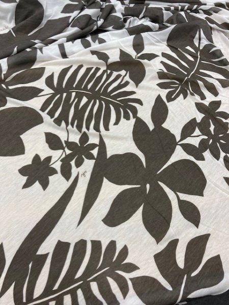 画像7: 生地:南国プリントニット(白/こげ茶) (7)