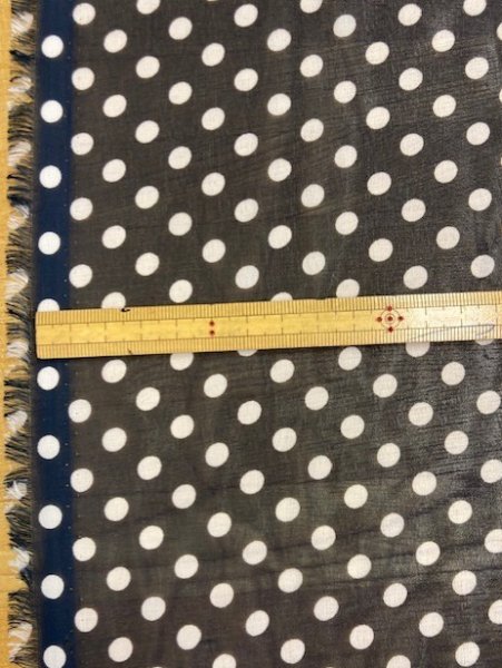 画像2: 生地:水玉柄シフォン(ネイビー) (2)