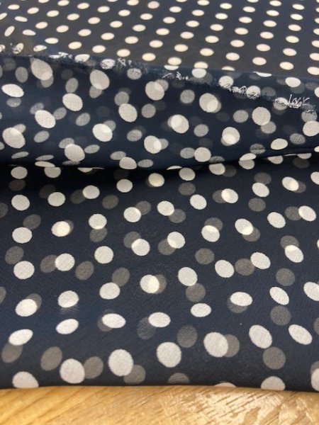 画像4: 生地:水玉柄シフォン(ネイビー) (4)