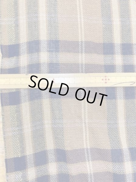 画像2: 生地:チェック柄ウールガーゼ(茶) (2)