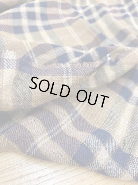 画像4: 生地:チェック柄ウールガーゼ(茶) (4)