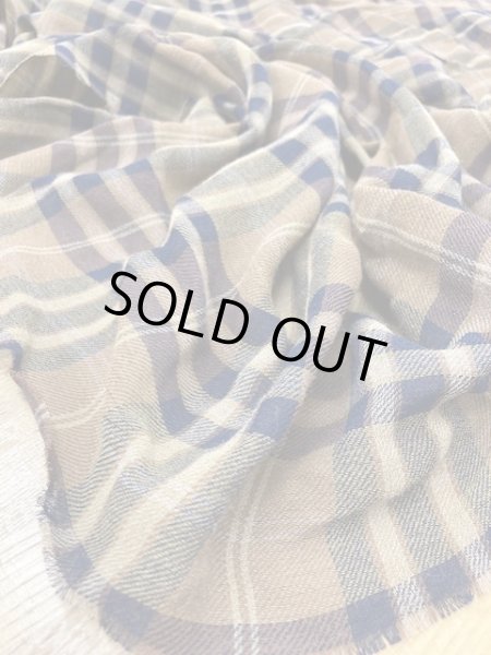 画像5: 生地:チェック柄ウールガーゼ(茶) (5)