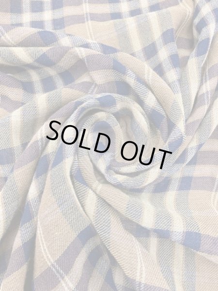 画像6: 生地:チェック柄ウールガーゼ(茶) (6)