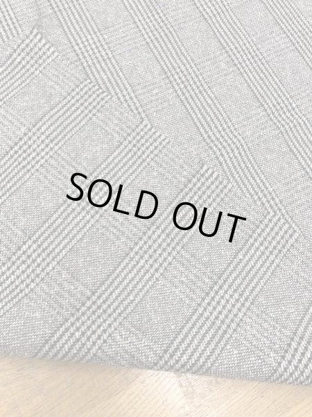 画像3: 生地:麻混チェック柄ウール(グレー/黒) (3)