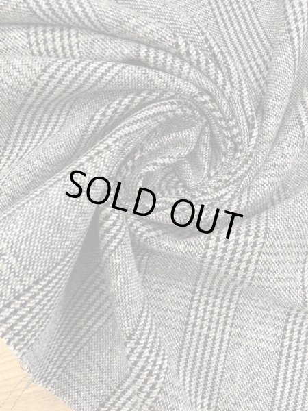 画像6: 生地:麻混チェック柄ウール(グレー/黒) (6)